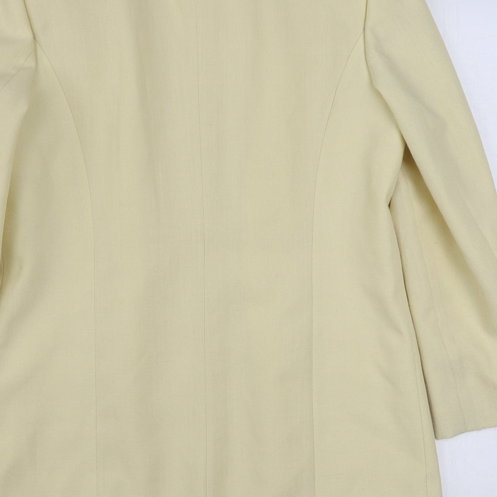 Preworn Womens Beige Jacket Blazer Size 12 Button