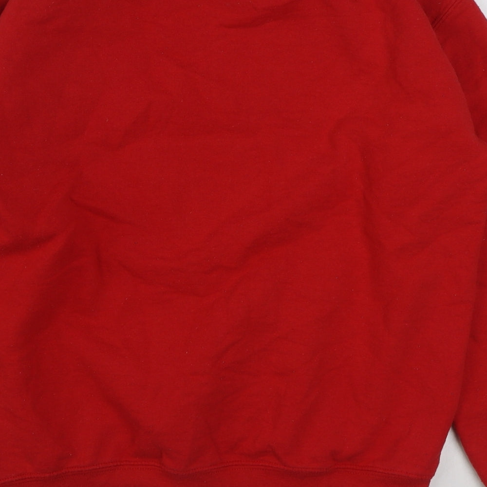 Elle Grace Womens Red Cotton Pullover Sweatshirt Size S Pullover