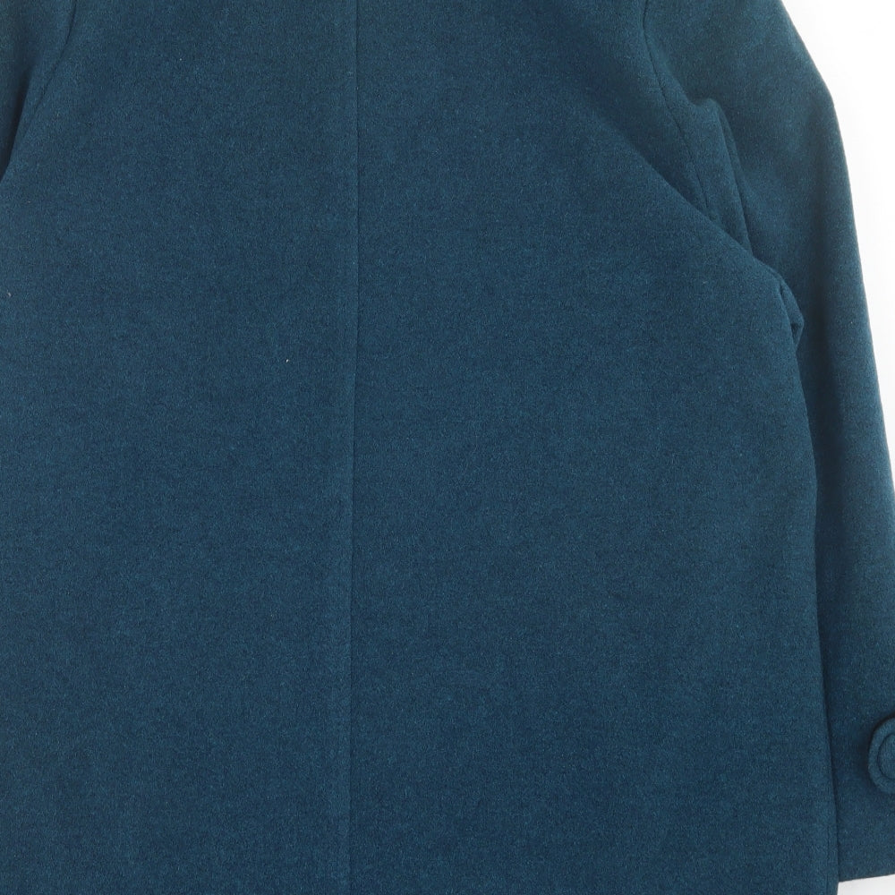EWM Womens Green Overcoat Coat Size 16 Button