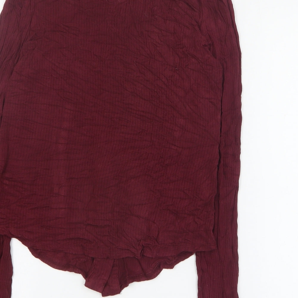 Cooperative Womens Red Striped Viscose Basic Blouse Size XS Collared