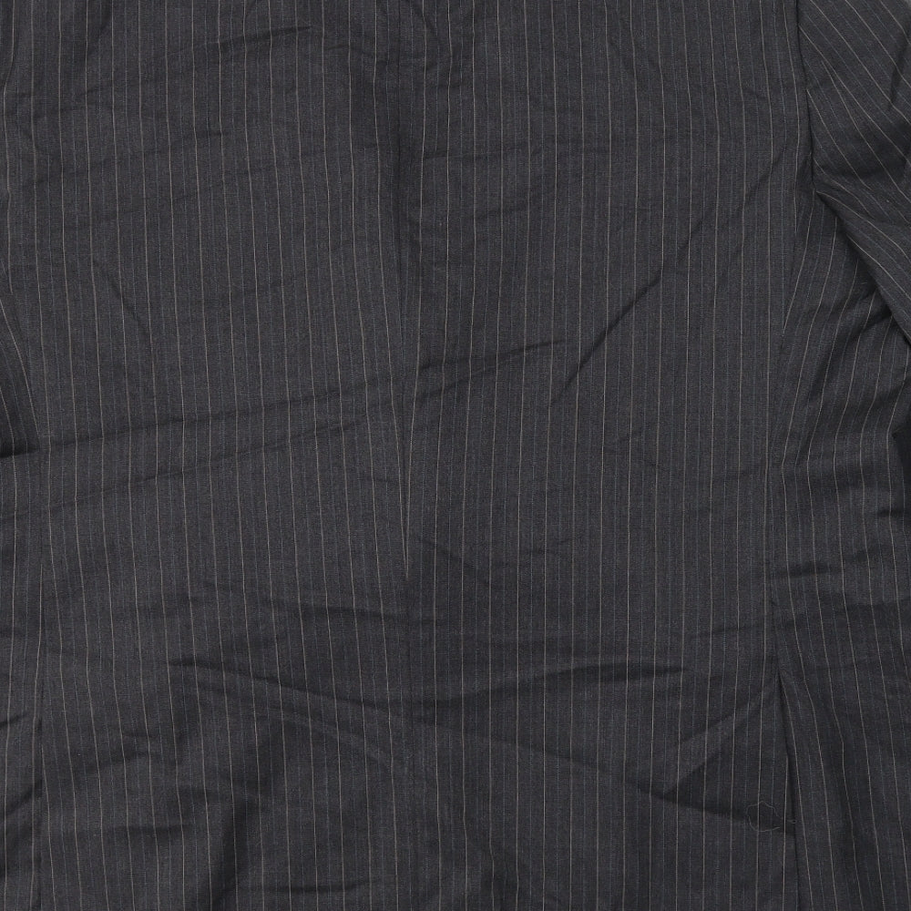 Preworn Mens Grey Striped Wool Jacket Suit Jacket Size 46