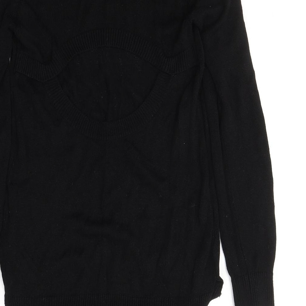H&M Womens Black Round Neck Acrylic Tunic Jumper Size 6 - open back
