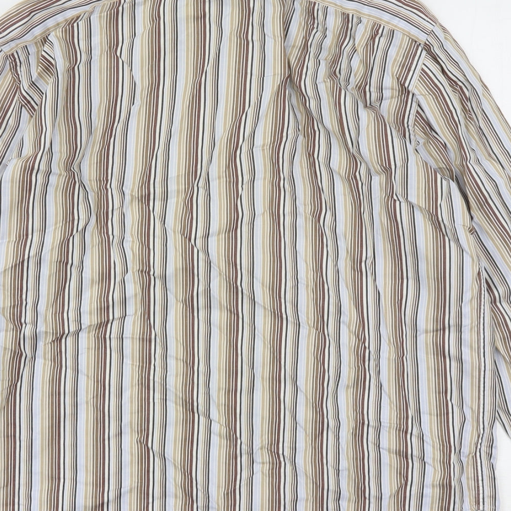 NEXT Mens Multicoloured Striped Cotton Button-Up Size M Collared