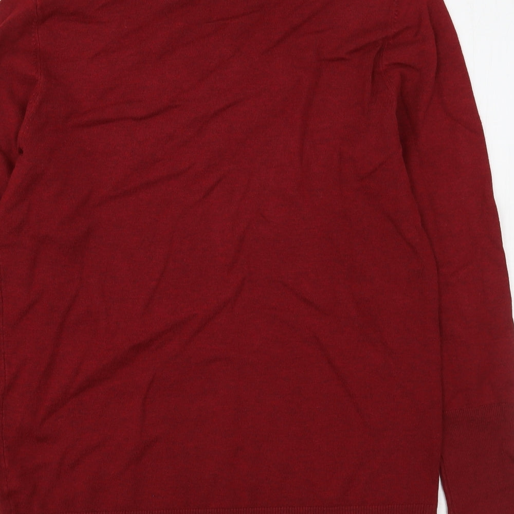Dunnes Stores Womens Red Round Neck Viscose Pullover Jumper Size M