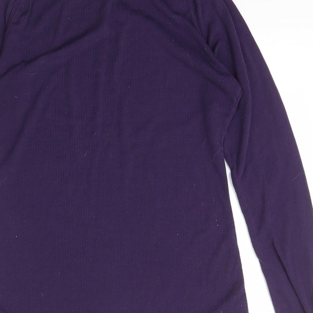 Parallel Womens Purple Mock Neck Polyester Pullover Jumper Size 14