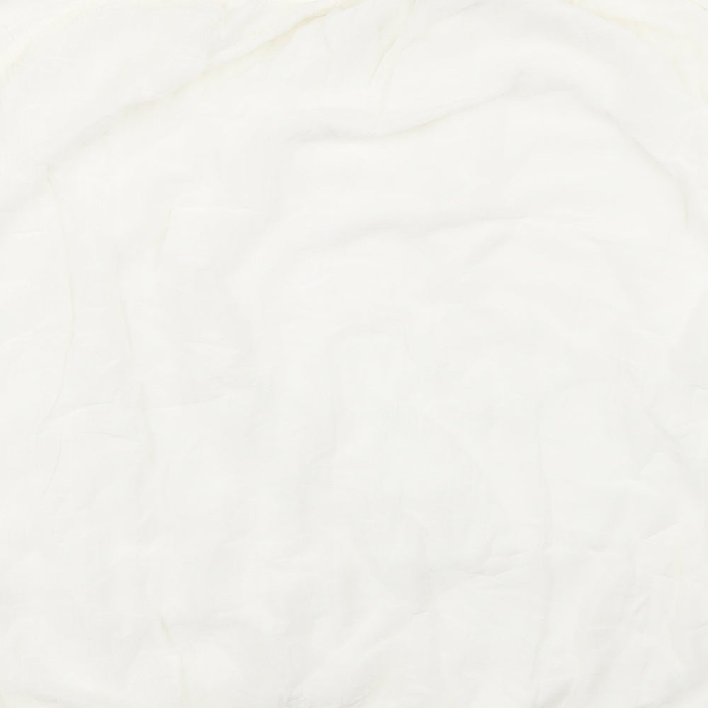 Preworn Womens White Viscose Basic Blouse Size 14 Off the Shoulder