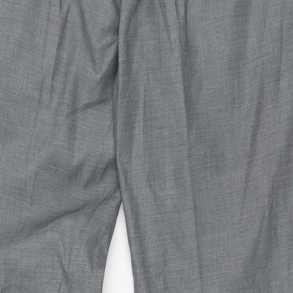 Butler & Webb Mens Grey Polyester Trousers Size 34 in L31 in Regular Zip