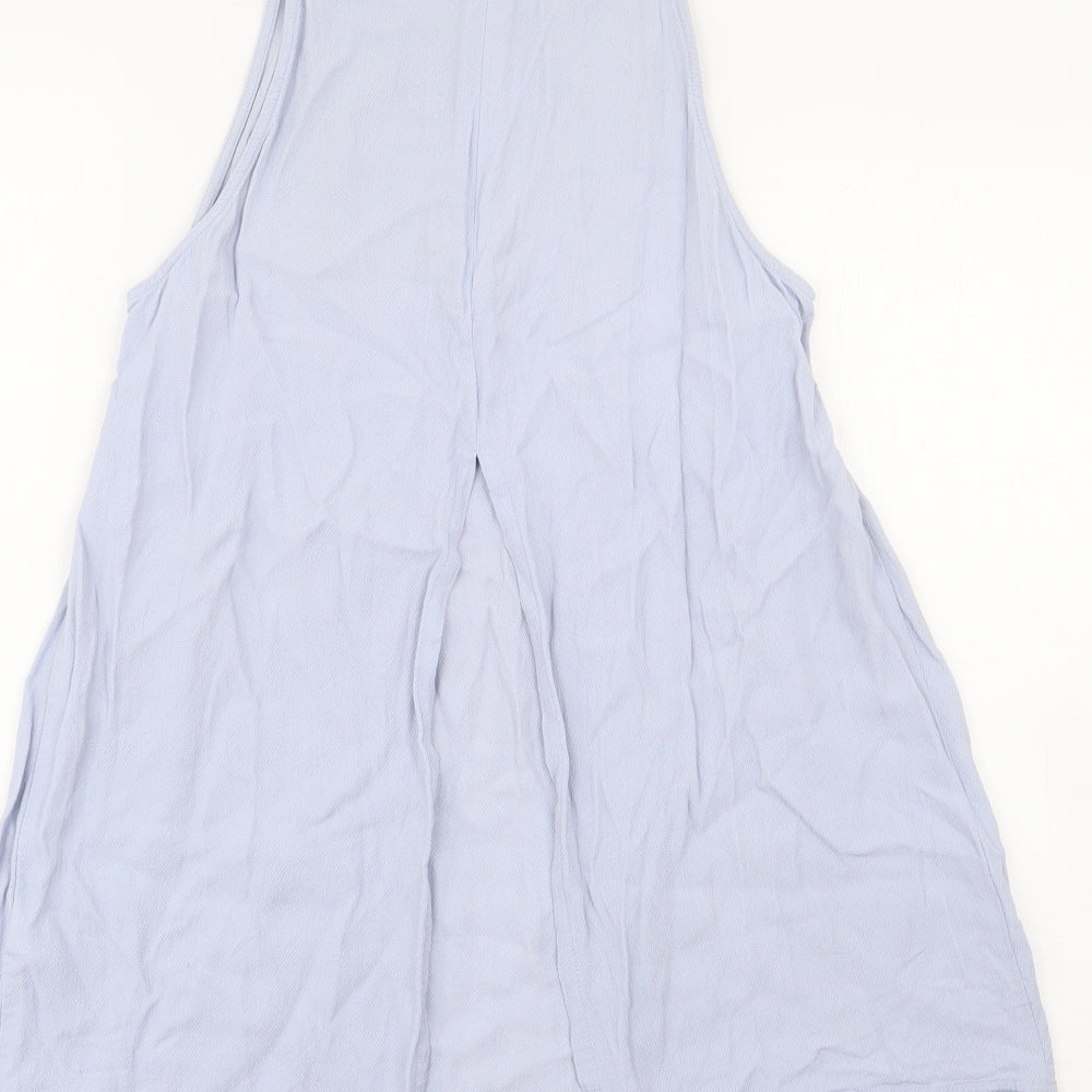 Topshop Womens Blue Viscose Basic Tank Size 8 Scoop Neck