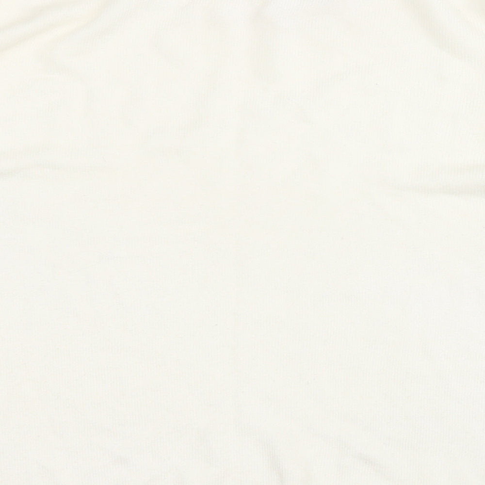 Bonmarché Womens White Round Neck Acrylic Pullover Jumper Size M