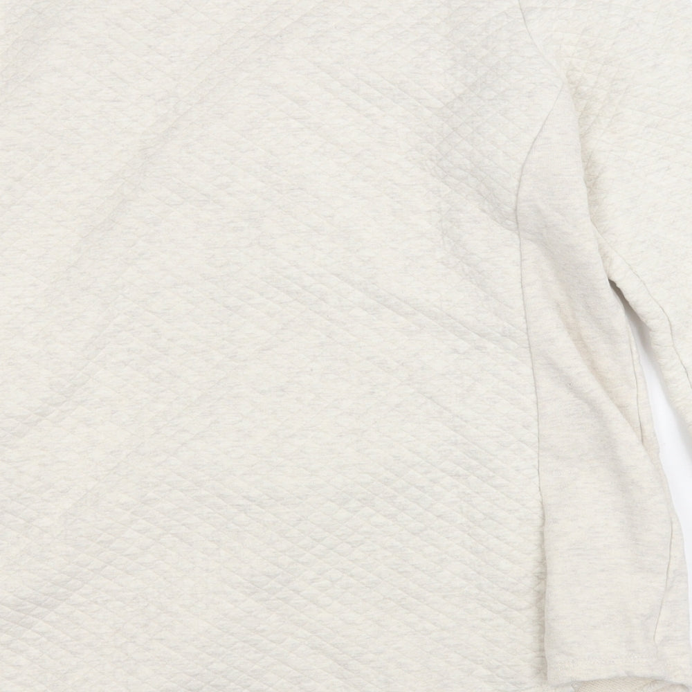 Preworn Womens White Round Neck Cotton Pullover Jumper Size M