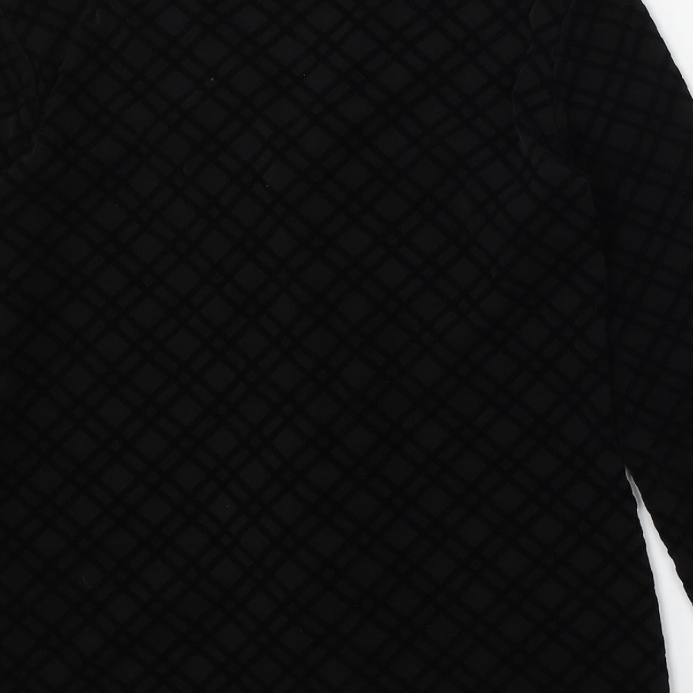First Avenue Womens Black Geometric Jacket Size 10 Button