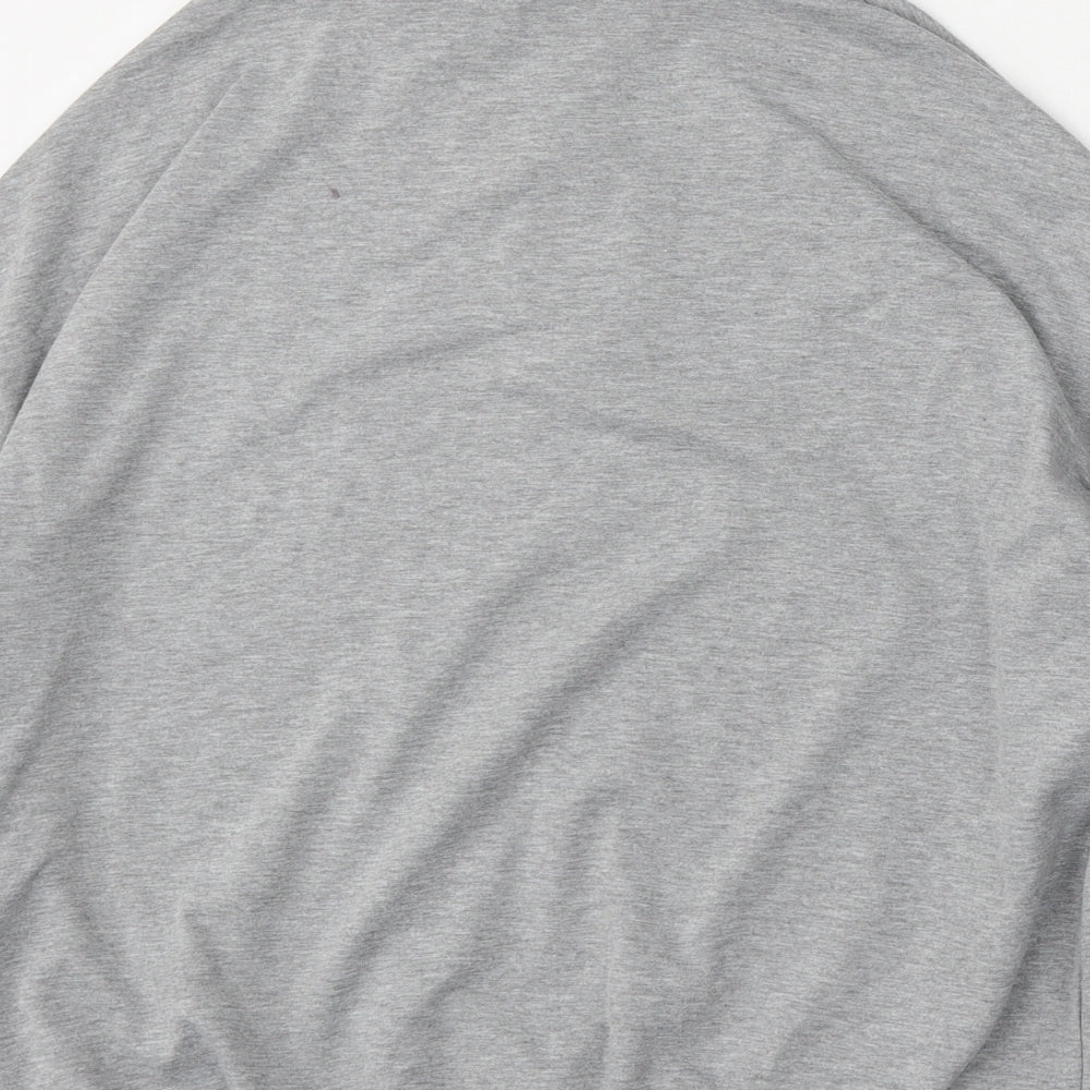 SheIn Womens Grey Cotton Pullover Sweatshirt Size S Zip