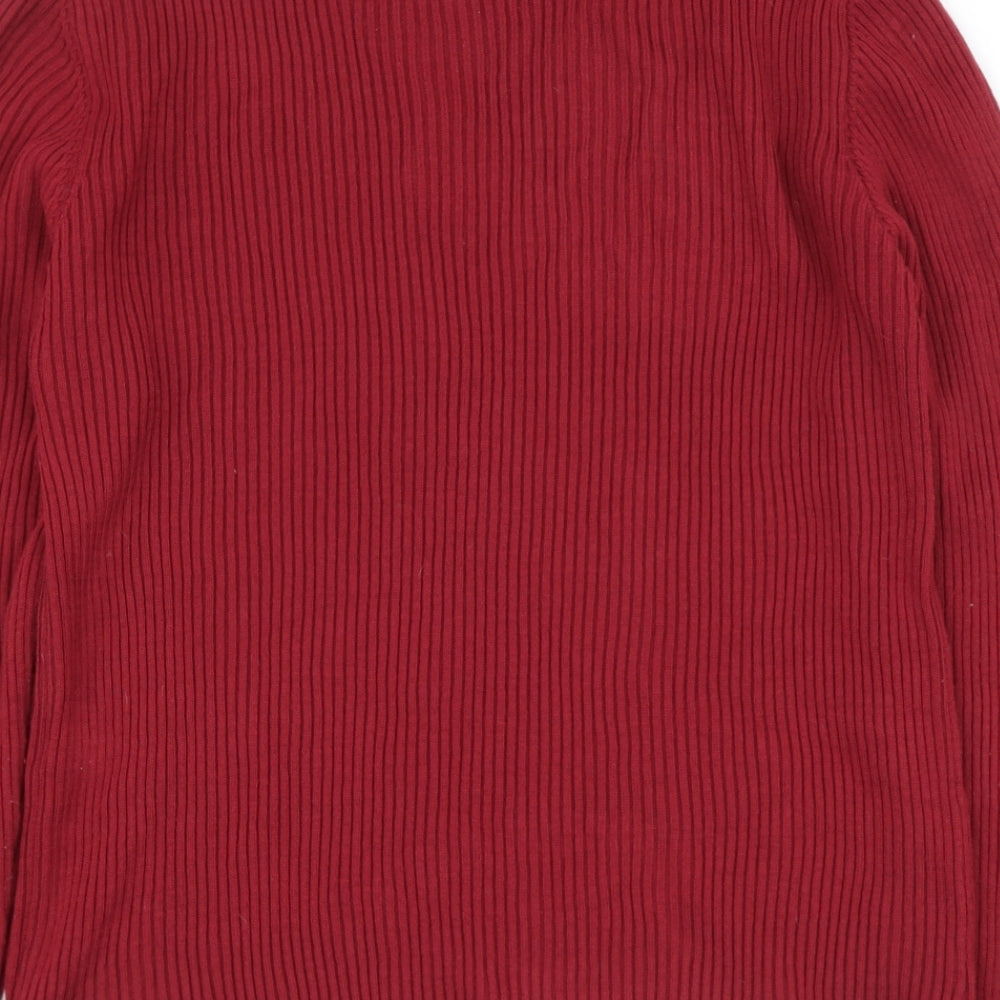 Select Womens Purple V-Neck Acrylic Pullover Jumper Size XL
