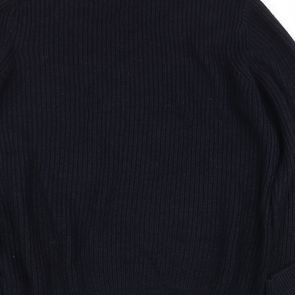 TU Mens Black Round Neck Polyester Pullover Jumper Size M
