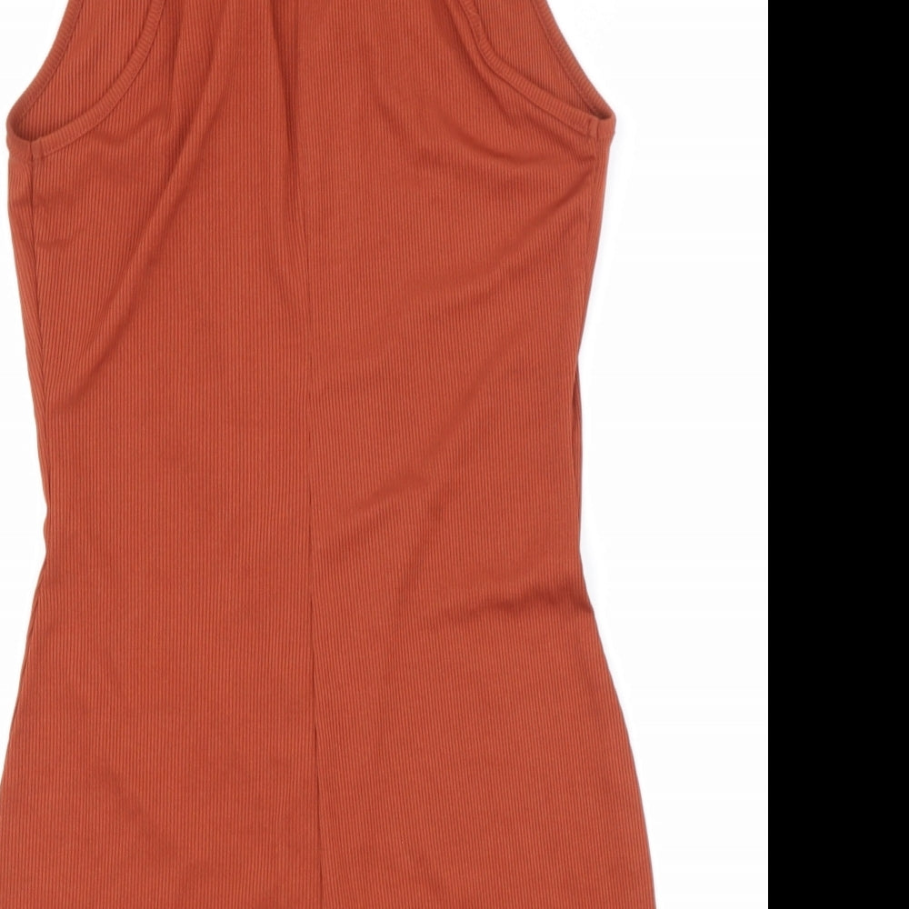 shien Womens Brown Polyester Romper One-Piece Size S