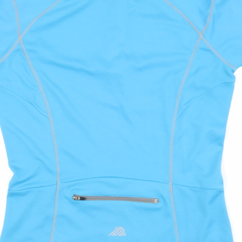 Polaris Womens Blue Polyester Basic T-Shirt Size 10 High Neck