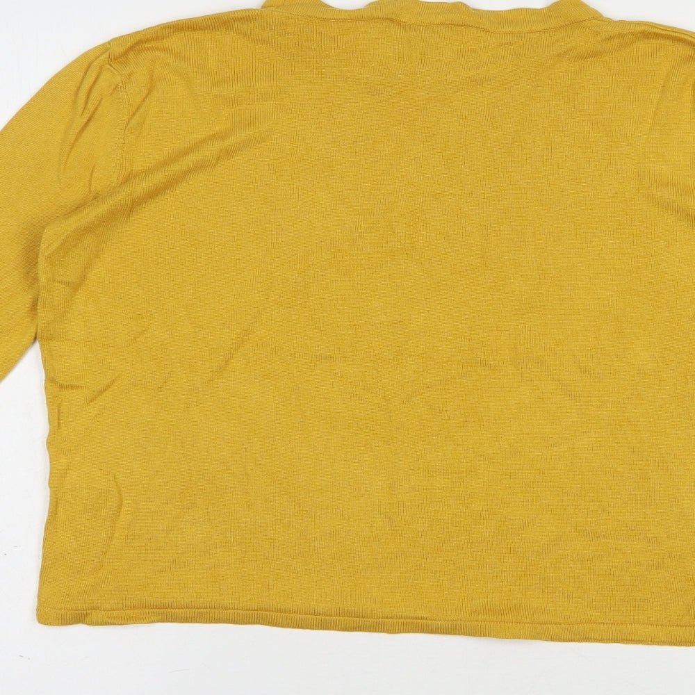 New Look Womens Yellow Crew Neck Viscose Pullover Jumper Size 8