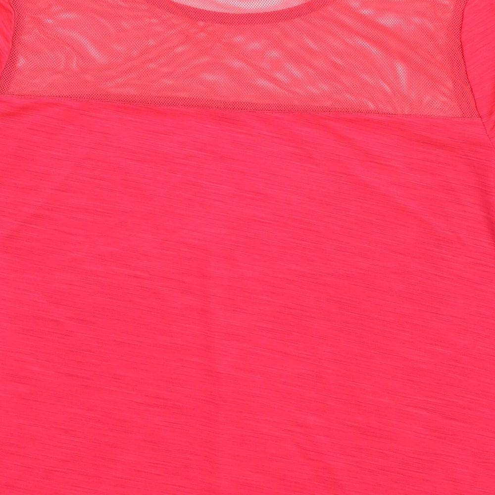 New Look Womens Pink Polyester Basic T-Shirt Size S Crew Neck