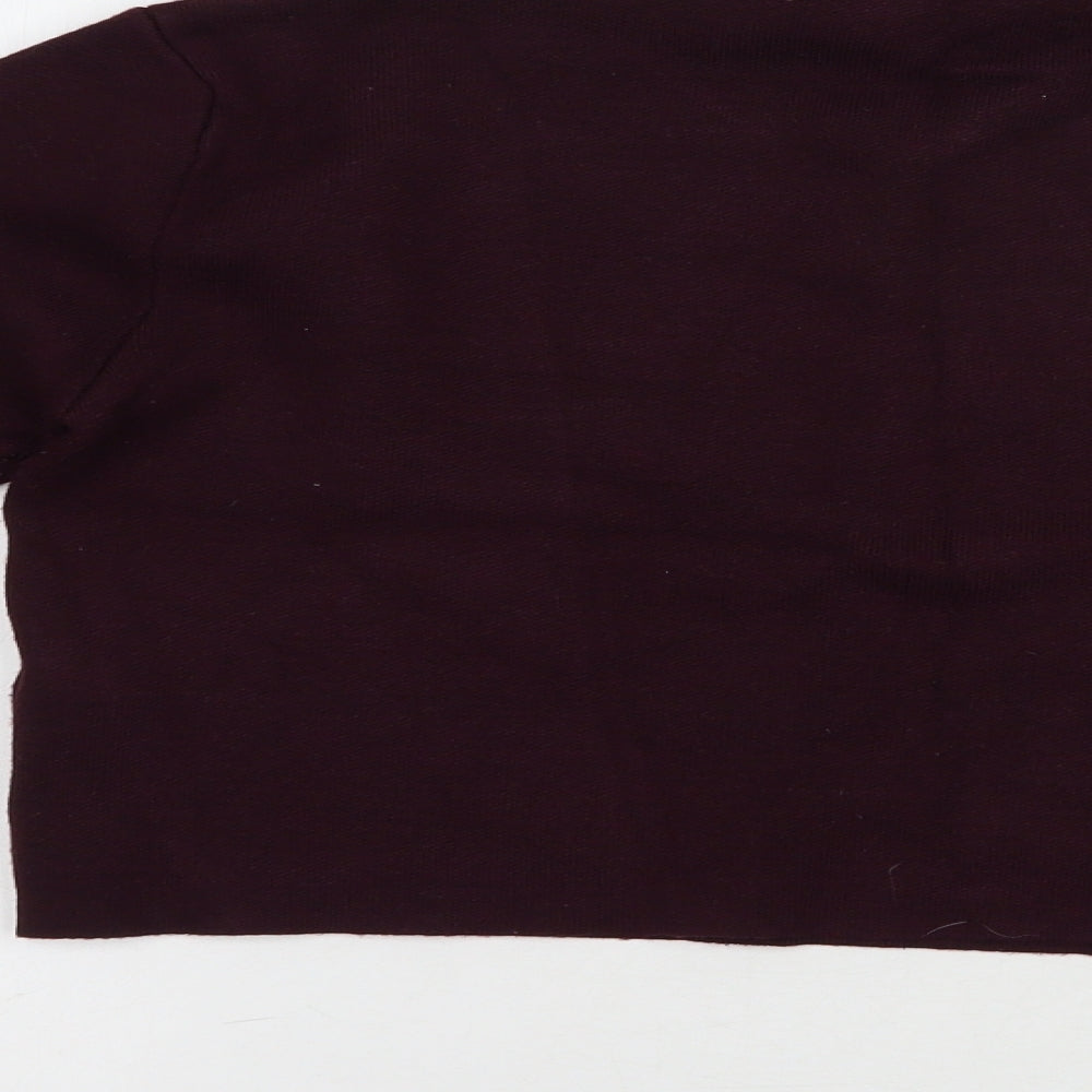 New Look Womens Purple Mock Neck Viscose Pullover Jumper Size 10 - Cropped