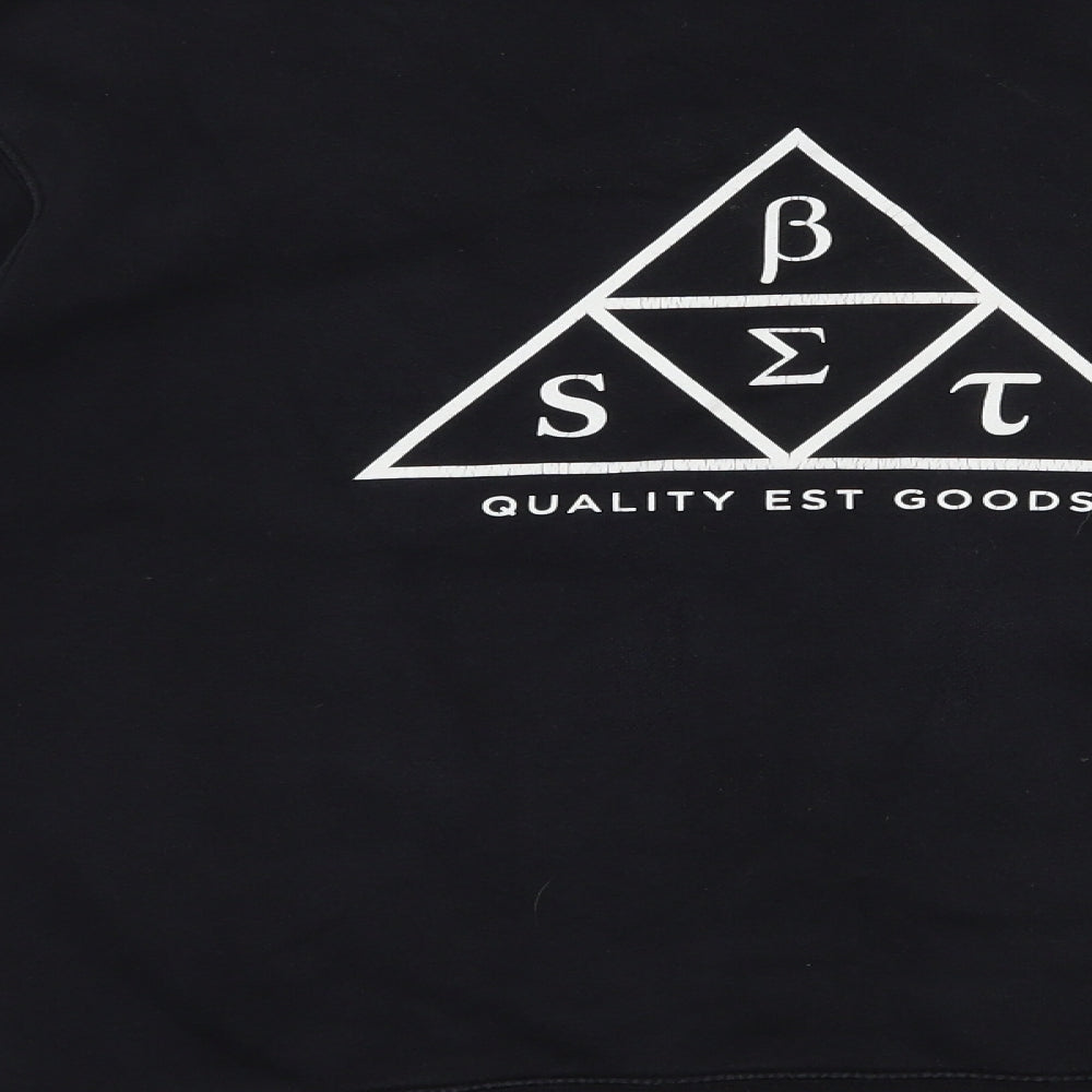 Best Womens Black Cotton Pullover Sweatshirt Size M Pullover