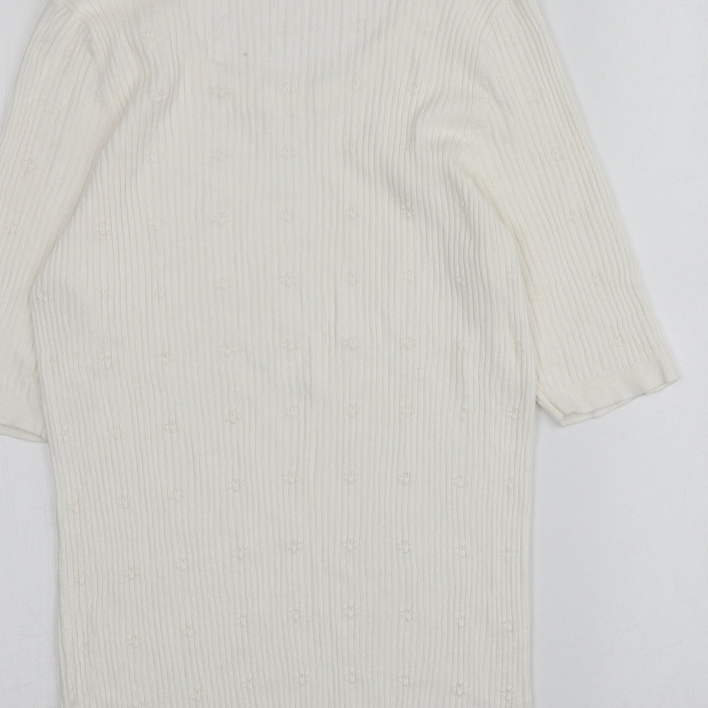 F&F Womens Ivory Round Neck Acrylic Pullover Jumper Size 16