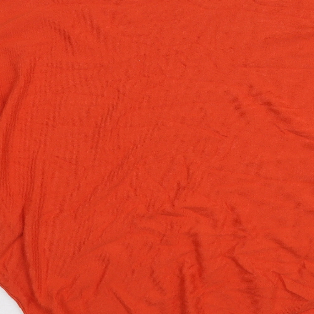 C.Valentyne Womens Orange Viscose Basic Blouse One Size Square Neck