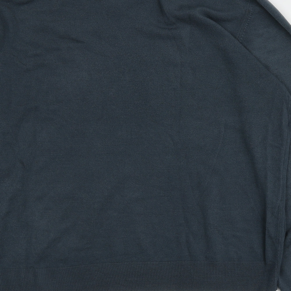 Marks & Spencer Mens Grey V-Neck Acrylic Pullover Jumper Size XL