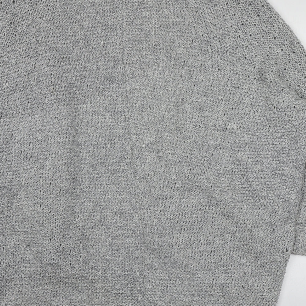 TU Womens Grey V-Neck Acrylic Cardigan Jumper Size L