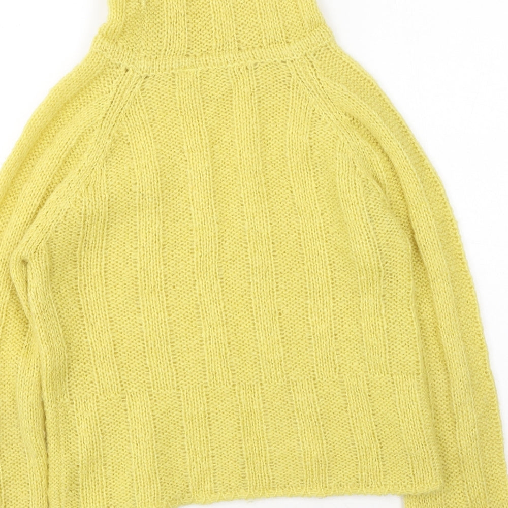 Preworn Womens Yellow High Neck Polyester Pullover Jumper Size M