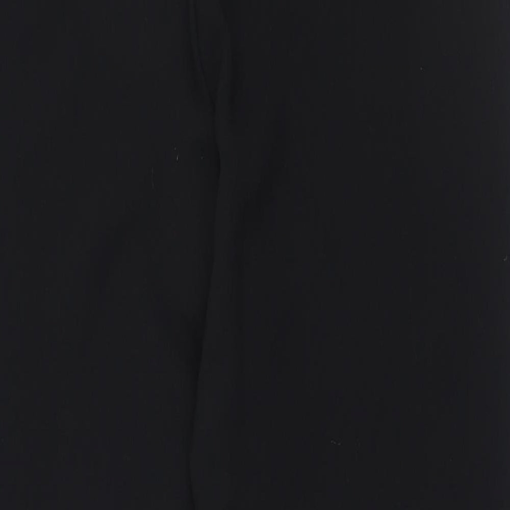 Preworn Womens Black Polyester Jogger Trousers Size 42 L34 in Regular