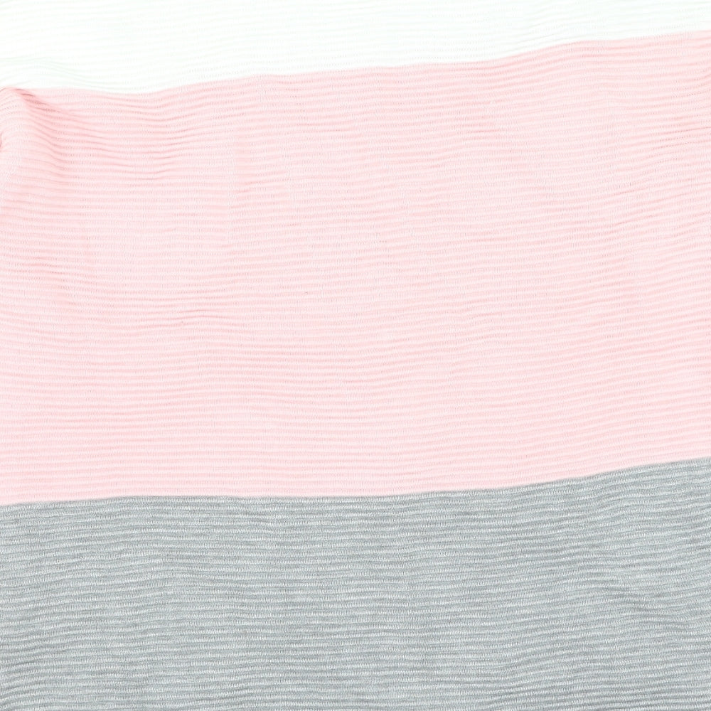 Body Flirt Womens Multicoloured Round Neck Striped Cotton Pullover Jumper Size M