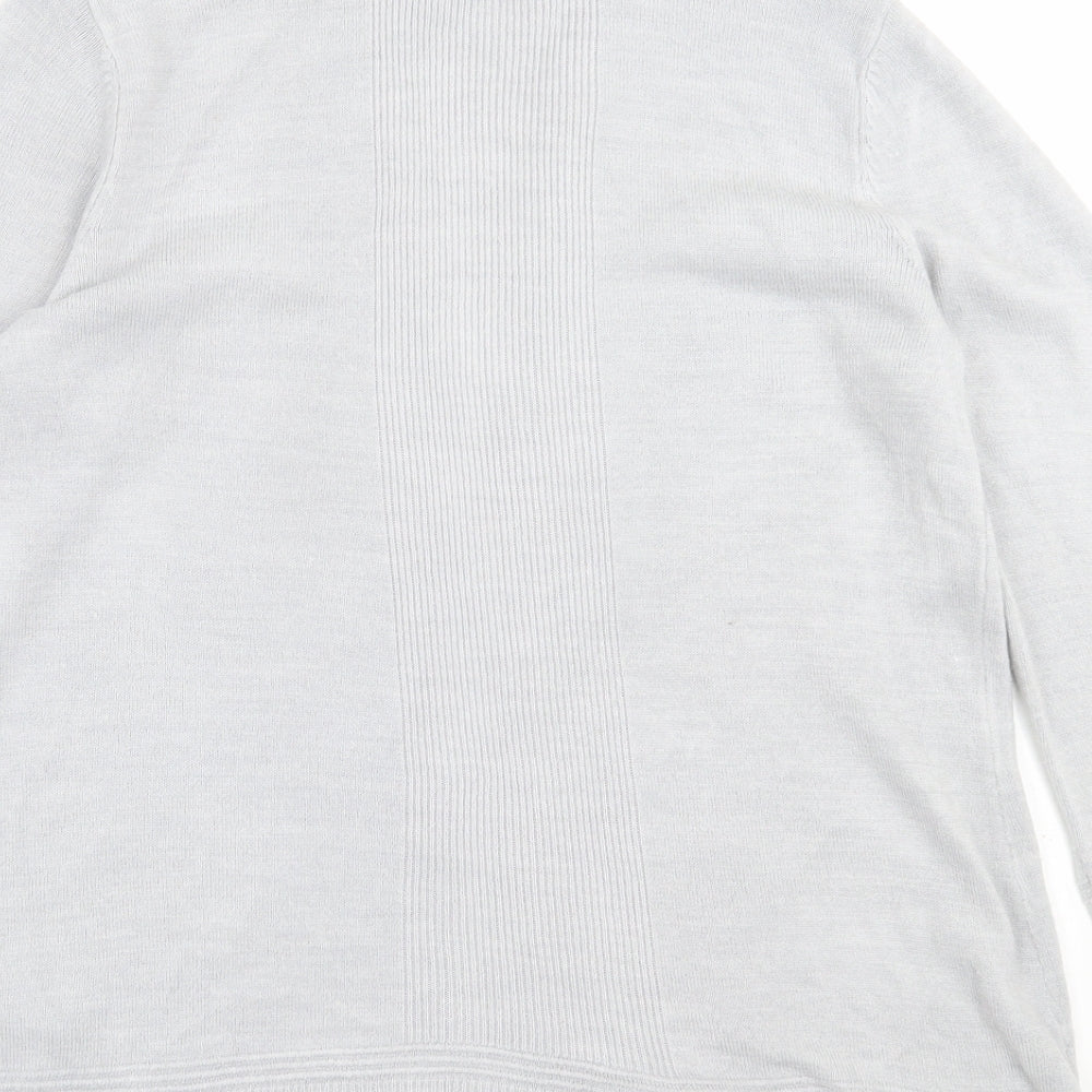 Maine Womens Grey V-Neck Acrylic Cardigan Jumper Size 14