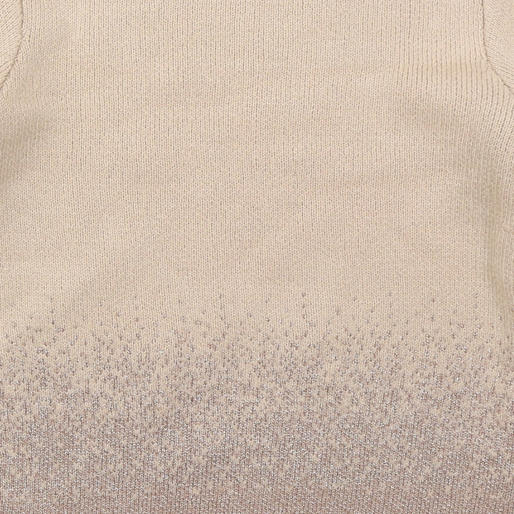 Oasis Womens Pink Crew Neck Acrylic Pullover Jumper Size S