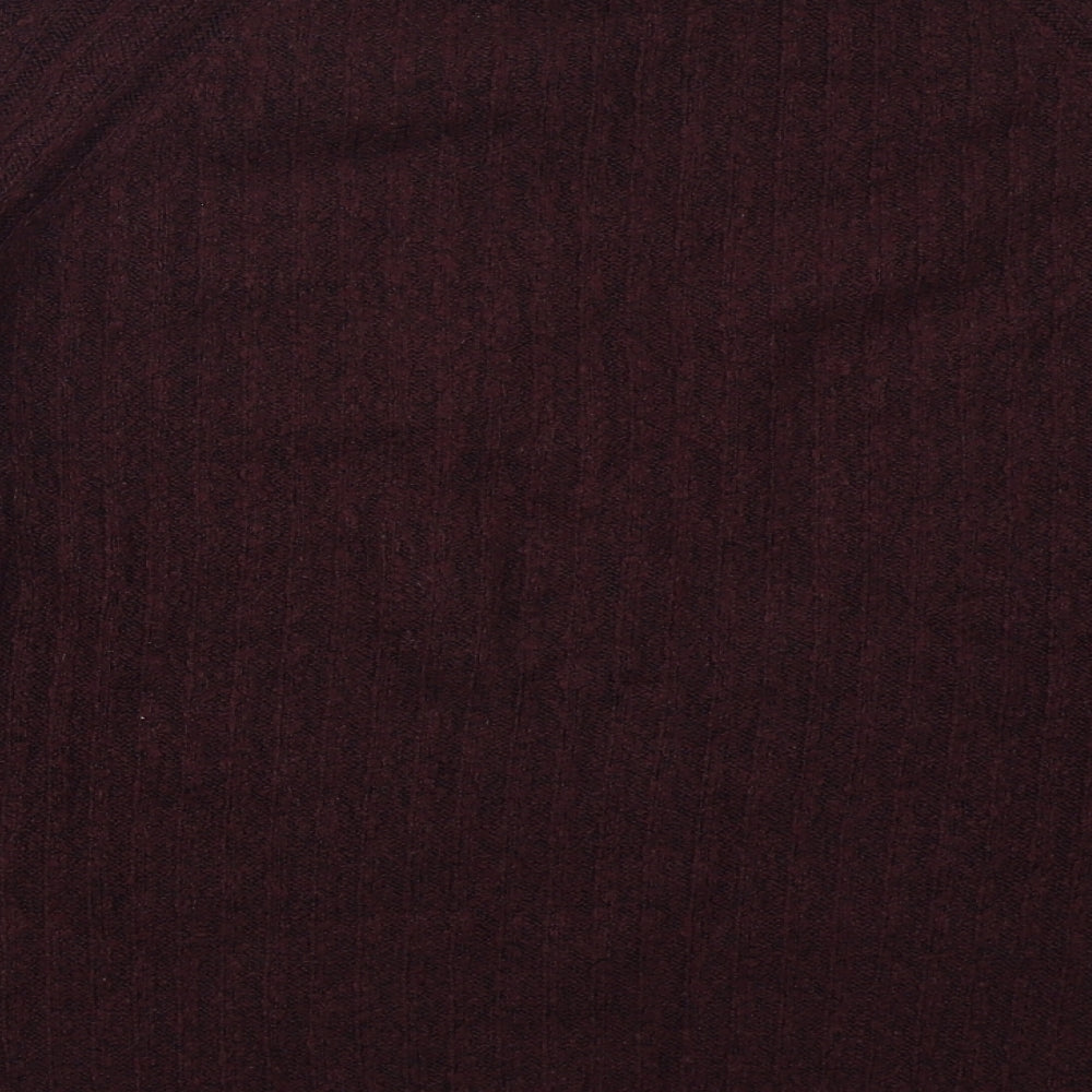 Pull & Bear Womens Purple Crew Neck Acrylic Pullover Jumper Size M