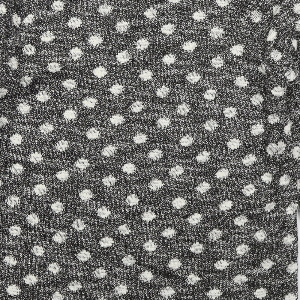 Matalan Womens Grey Polka Dot Polyester Pullover Sweatshirt Size 10 Pullover