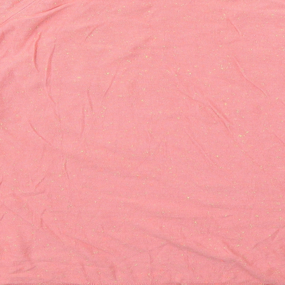 Topshop Womens Pink Crew Neck Viscose Pullover Jumper Size 16 - Cut Out