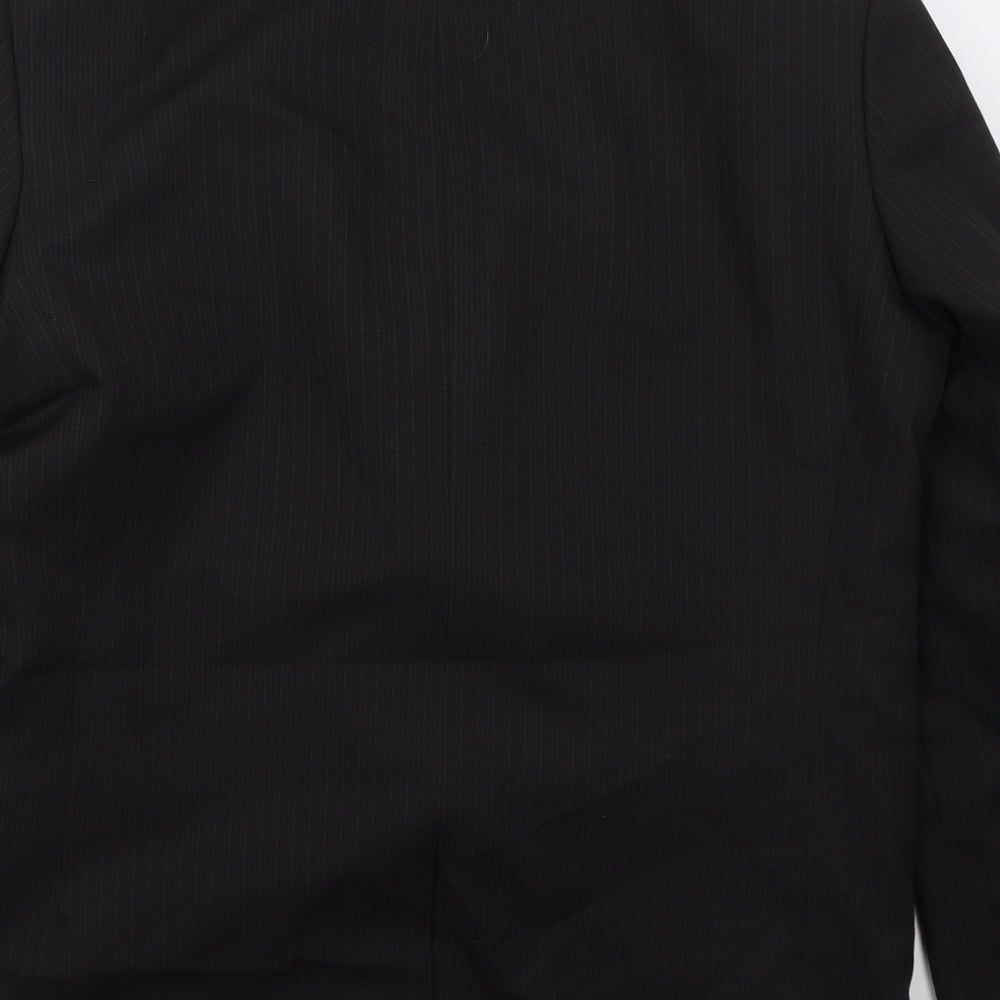 Taylor & Wright Mens Black Striped Polyester Jacket Suit Jacket Size 40