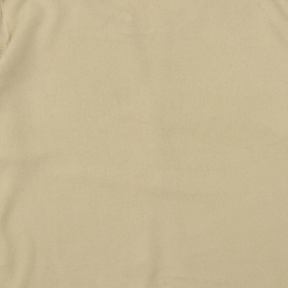 Accent Womens Beige Round Neck Acrylic Pullover Jumper Size 10