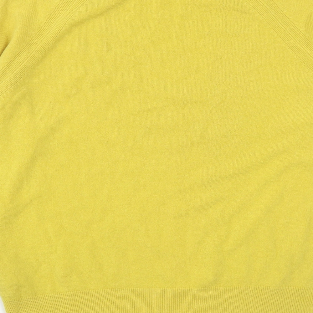 Marks & Spencer Womens Yellow Round Neck Acrylic Pullover Jumper Size 12