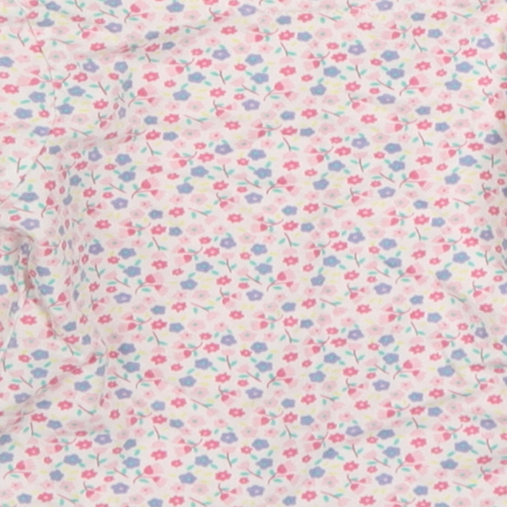 F&F Girls Multicoloured Floral 100% Cotton Cardigan Jumper Size 3-6 Months Button