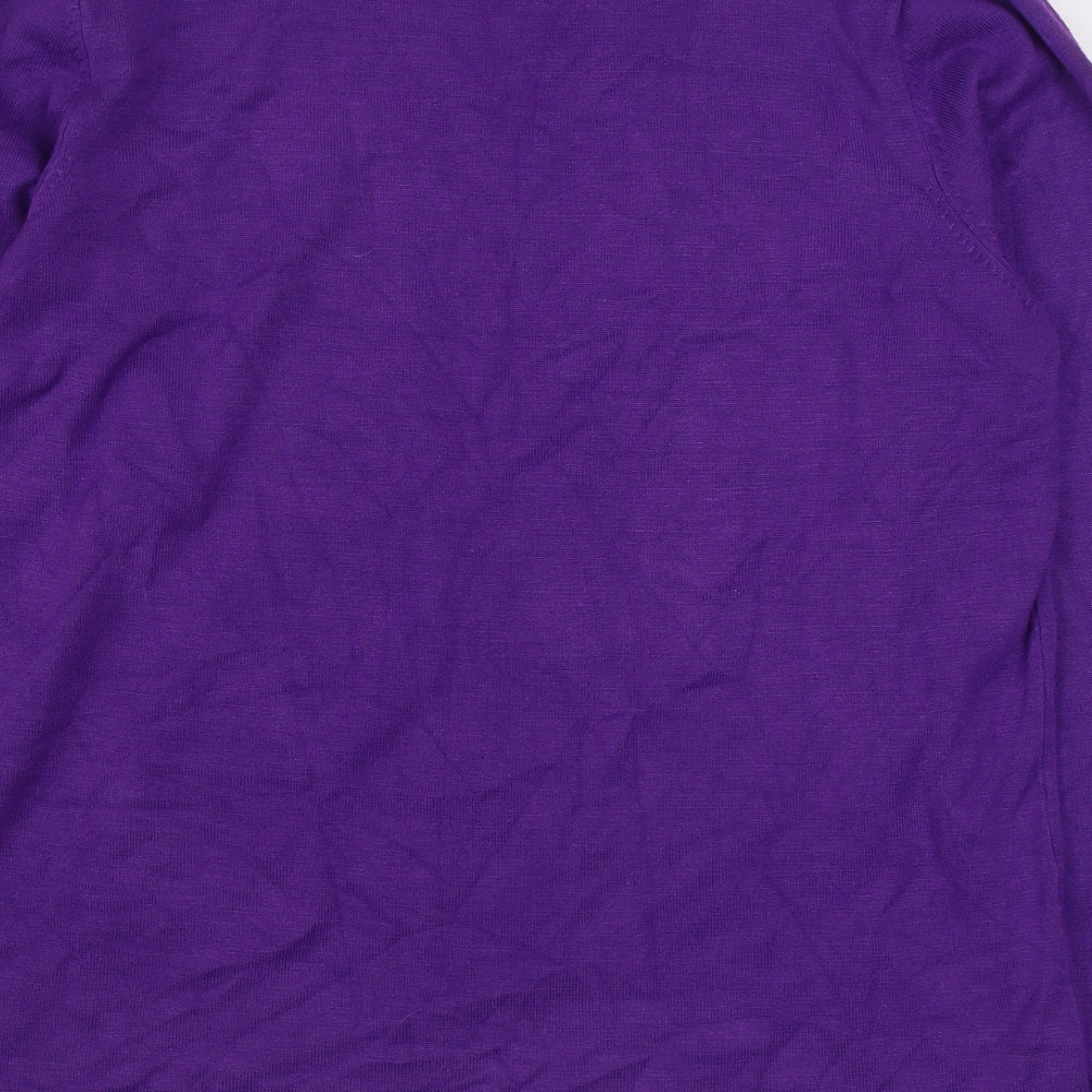 Bonmarché Womens Purple Round Neck Polyester Pullover Jumper Size M