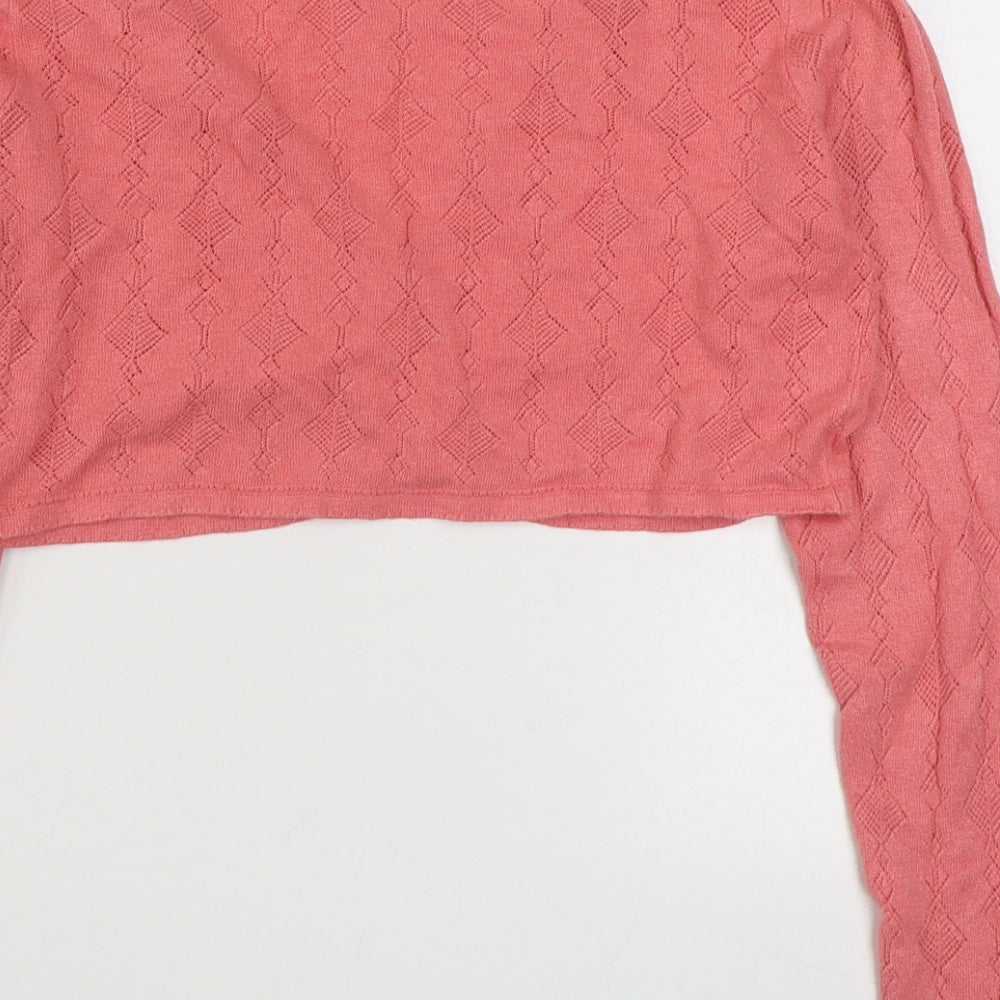 Planet Womens Pink V-Neck Viscose Cardigan Jumper Size S