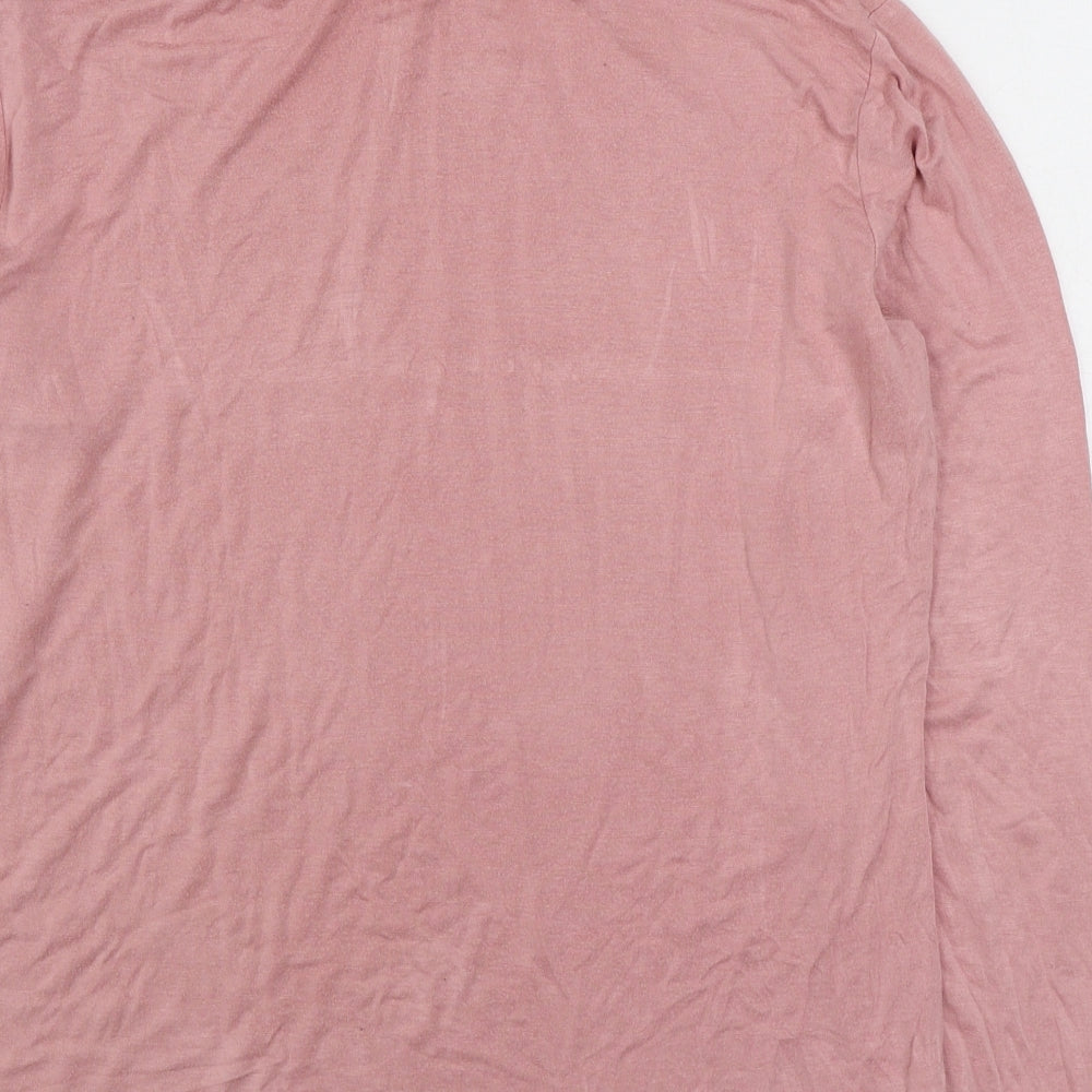 Preworn Womens Pink Viscose Basic T-Shirt Size M High Neck