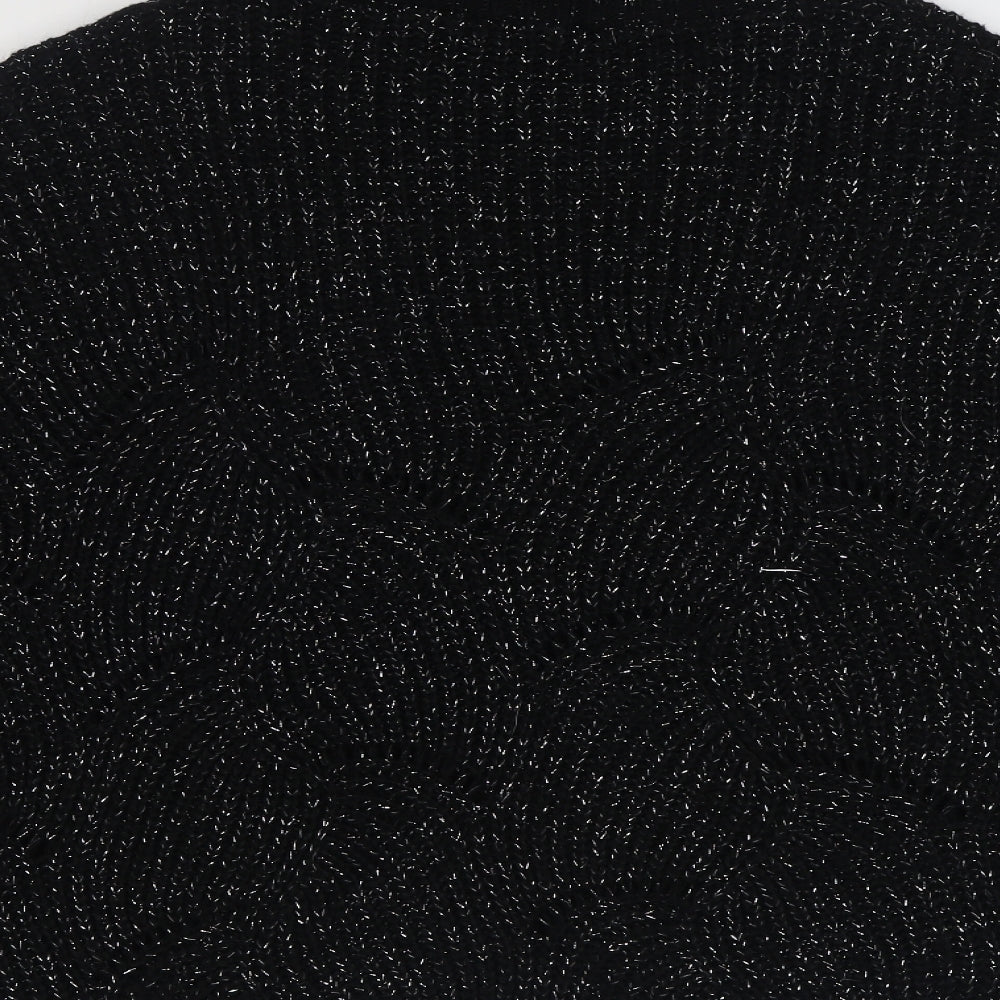 Preworn Womens Black Roll Neck Acrylic Pullover Jumper Size S