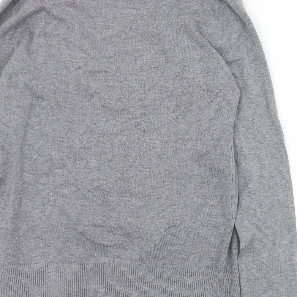 C. M. P. Womens Grey Collared Viscose Cardigan Jumper Size XS