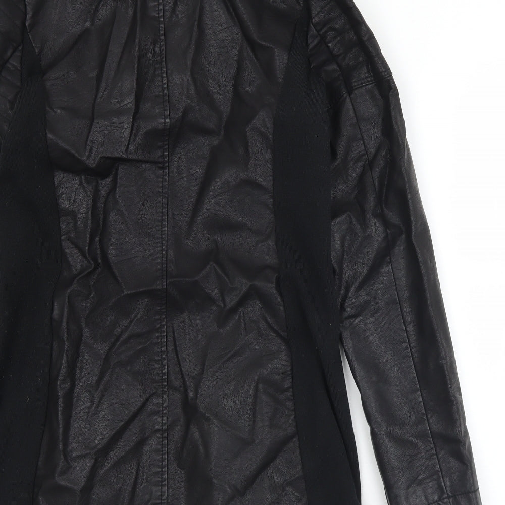 CI SONO Womens Black Overcoat Coat Size L Zip