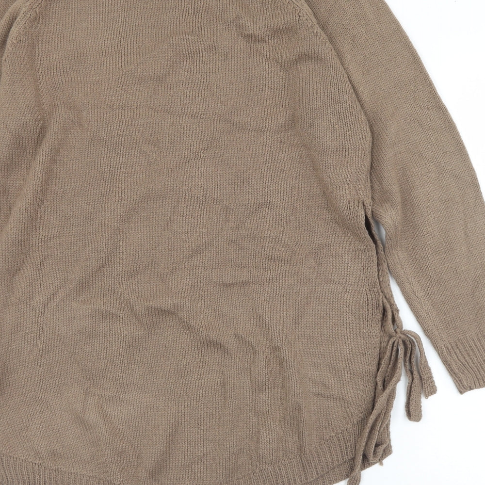 SheIn Womens Brown Crew Neck Acrylic Pullover Jumper Size XL