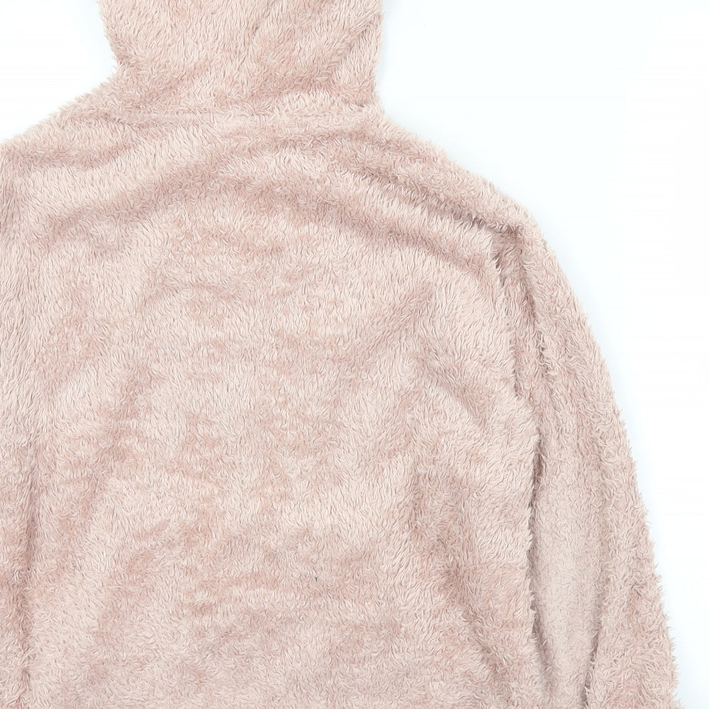 H&M Womens Pink Polyester Pullover Hoodie Size S