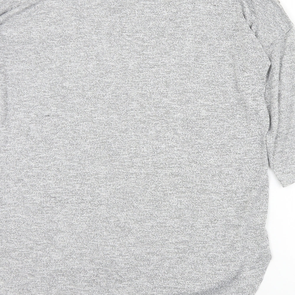 Papaya Womens Grey Round Neck Viscose Pullover Jumper Size 16