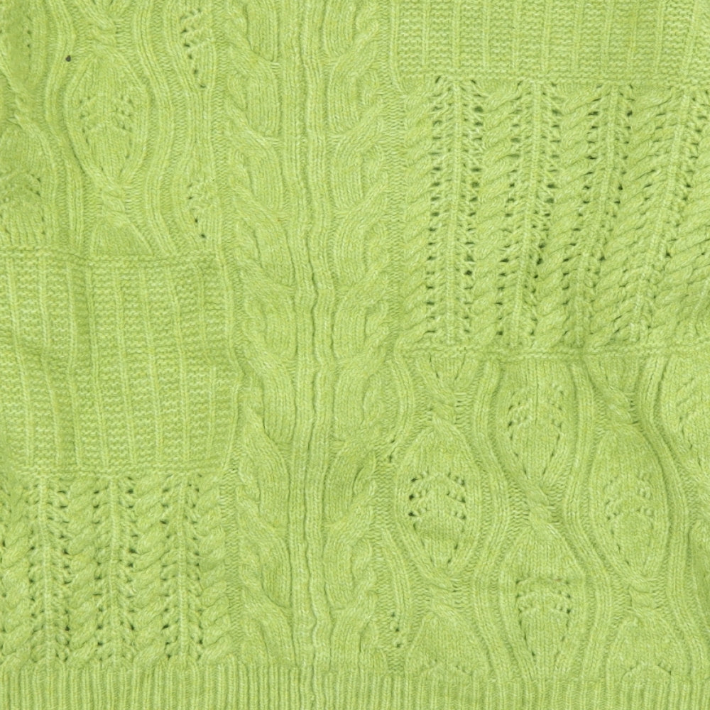 NEXT Womens Green Crew Neck Acrylic Pullover Jumper Size S